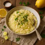 Arroz Cremoso de Alho-Francês e Limão