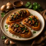 Bruschettas de Cogumelos e Alho