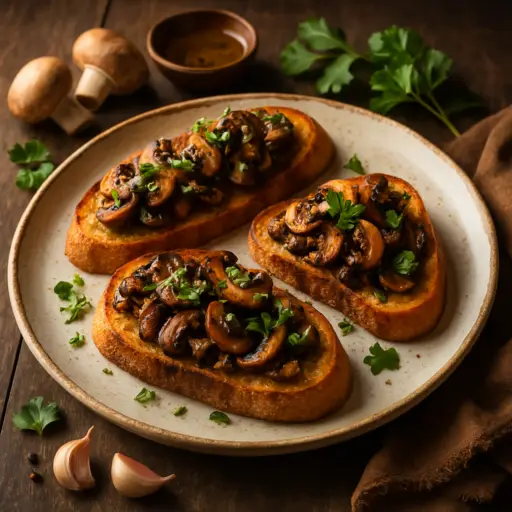 Bruschettas de Cogumelos e Alho