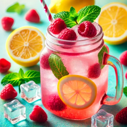 Limonada de Framboesa e Hortelã