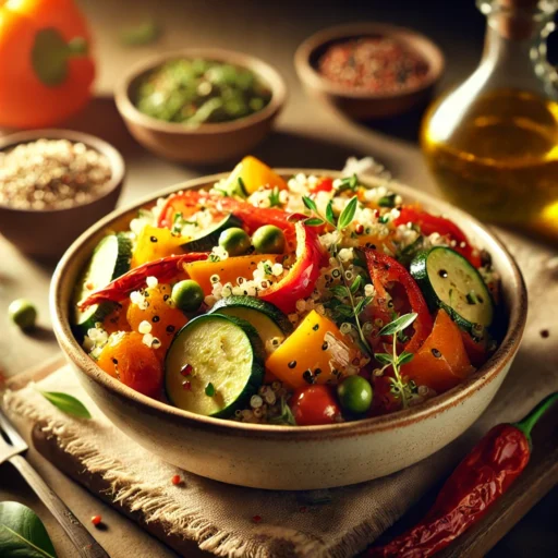 Salada Quente de Quinoa com Legumes Assados