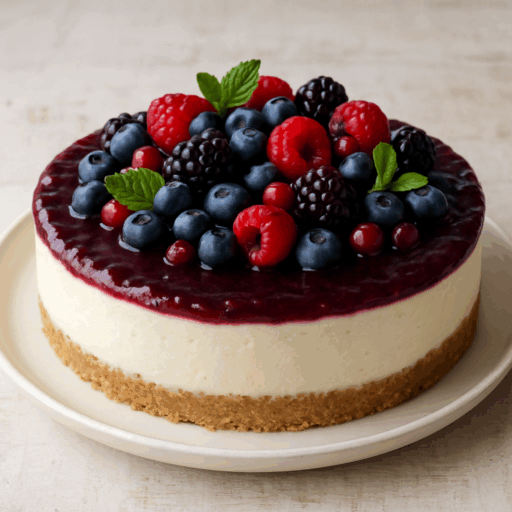 Cheesecake de Frutos Silvestres sem Forno