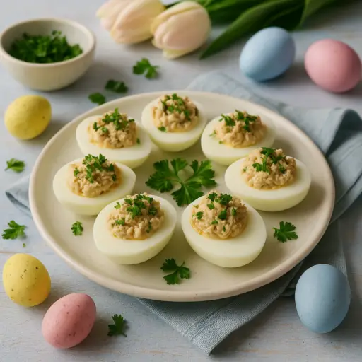 Ovos Recheados com Creme de Atum e Salsa