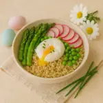 Bowl de Primavera com Quinoa, Espargos e Ovo