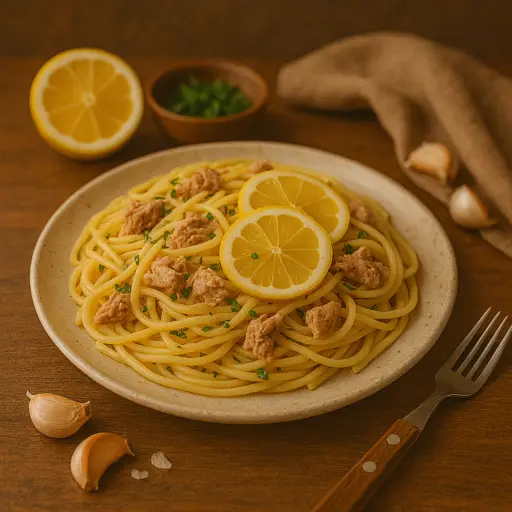 Massa com Atum, Limão e Alho