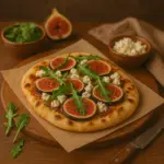 Pizza de Pão Naan com Queijo de Cabra e Figos