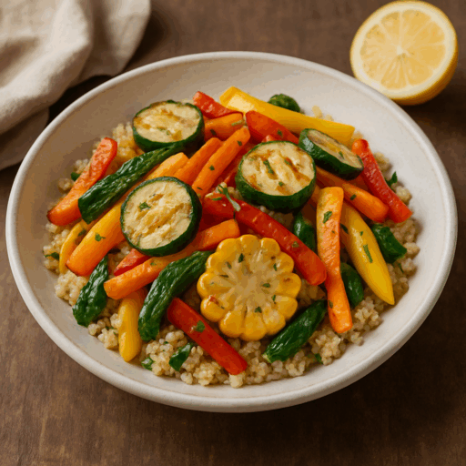 Salada Morna de Quinoa com Legumes Grelhados