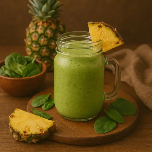 Smoothie Verde de Abacaxi e Espinafre