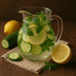Água Aromatizada de Pepino, Limão e Hortelã