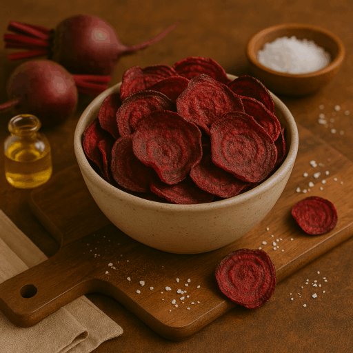 Chips de Beterraba no Forno