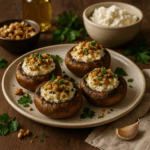Cogumelos Recheados com Ricotta e Nozes