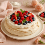 Pavlova de Frutos Vermelhos com Chantilly de Baunilha – “Doce da Mãe”