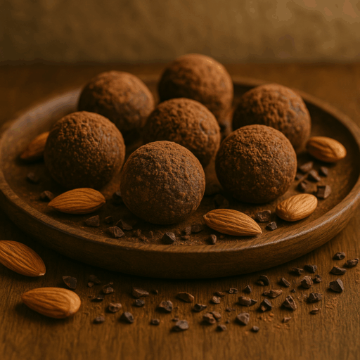 Trufas Energéticas de Cacau e Amêndoa