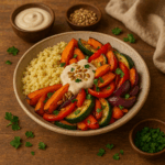 Bowl de Millet com Legumes Assados e Tahini