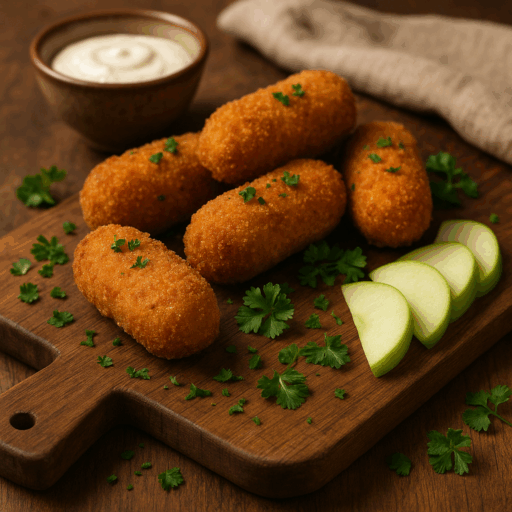 Croquetes de Alheira e Maçã Verde
