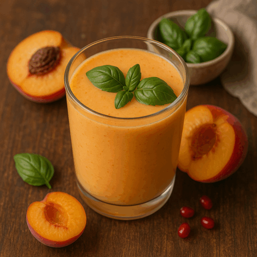 Smoothie de Pêssego e Manjericão