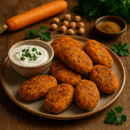 Bolinhos de Grão com Cenoura e Cominhos
