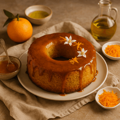 Pudim de Azeite com Laranja e Mel