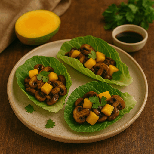 Tacos de Couve com Cogumelos e Manga