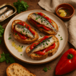 Tiborna de Sardinha com Pimentos e Azeite de Alho