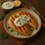 Bifes de Frango Grelhados com Molho de Iogurte e Alho