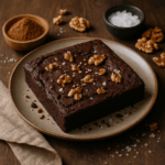 Brownie de Alfarroba com Nozes e Flor de Sal