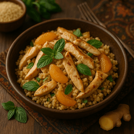 Couscous Marroquino com Frango e Damasco