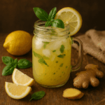 Limonada de Gengibre e Manjericão