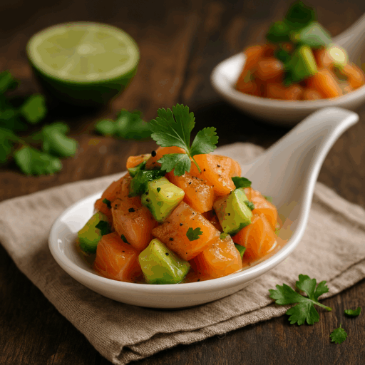 Tártaro de Salmão com Abacate e Lima