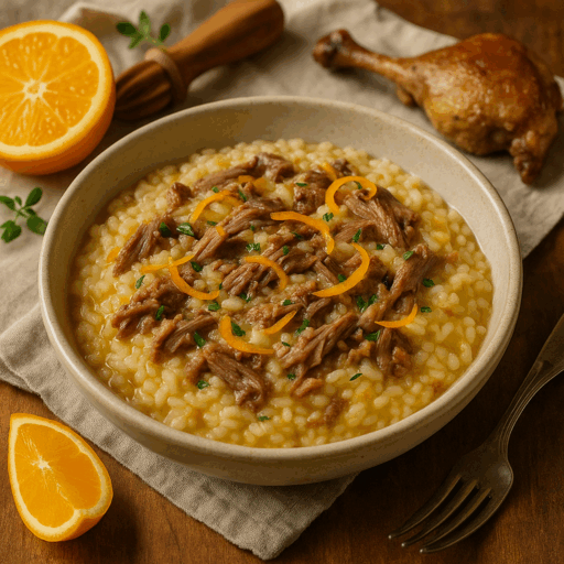 Arroz Cremoso de Pato com Laranja