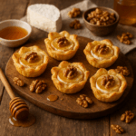 Mini Tarteletes de Queijo de Cabra com Mel e Nozes