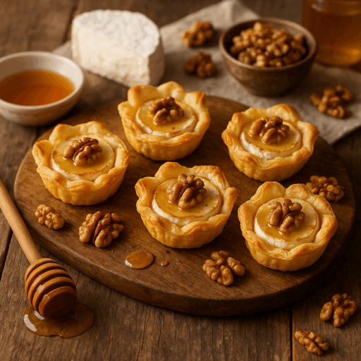 Mini Tarteletes de Queijo de Cabra com Mel e Nozes