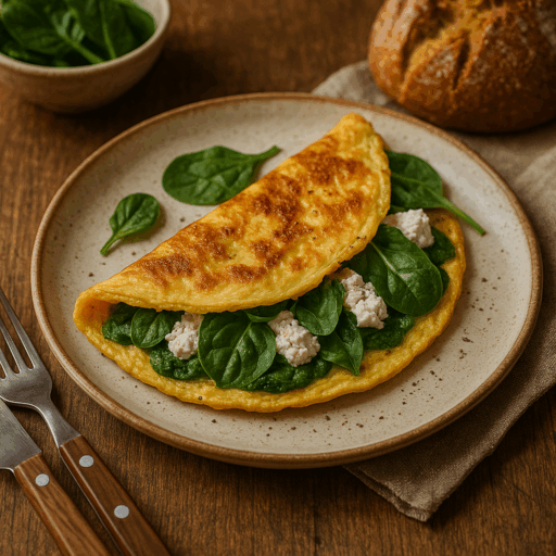 Omelete de Espinafres e Ricotta