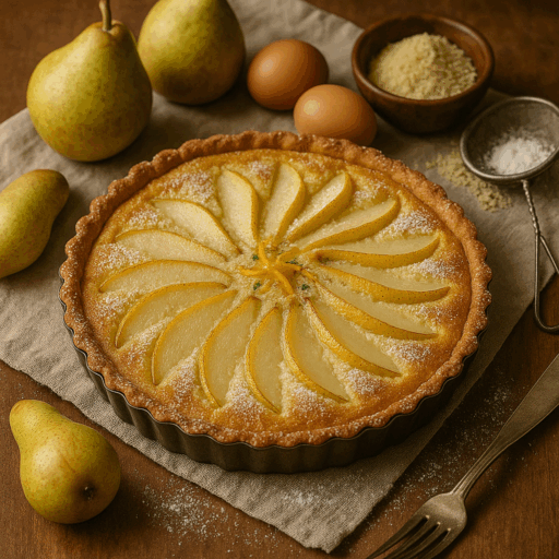 Tarte de Pera com Creme de Amêndoa