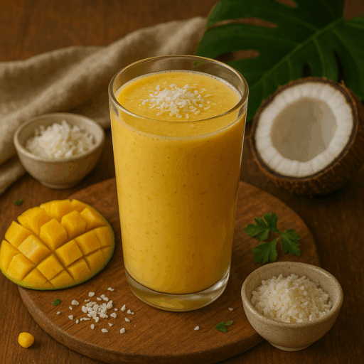 Smoothie Tropical de Manga e Coco